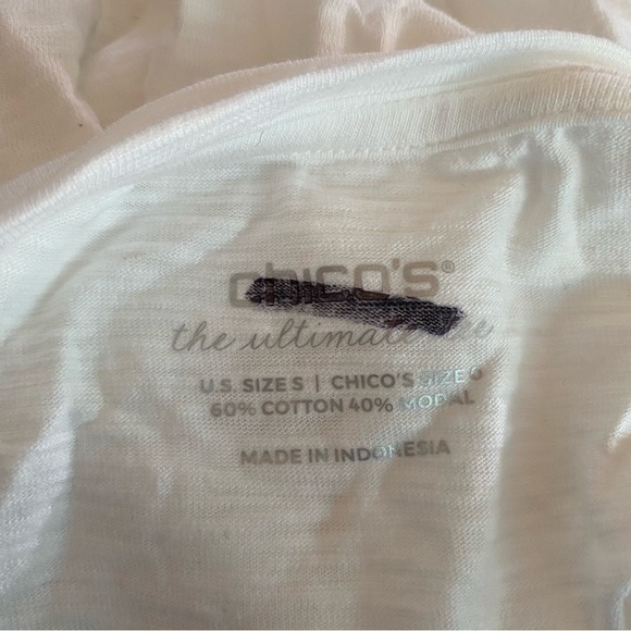 Chico’s Cotton-Blend Slub Drop-Shoulder Tunic White 0 - Picture 4 of 7